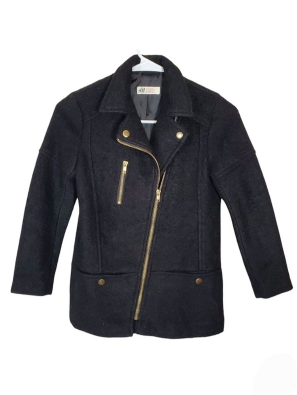 H&M Kids Moto Style Wool Blend Jacket Size 8/9Y
